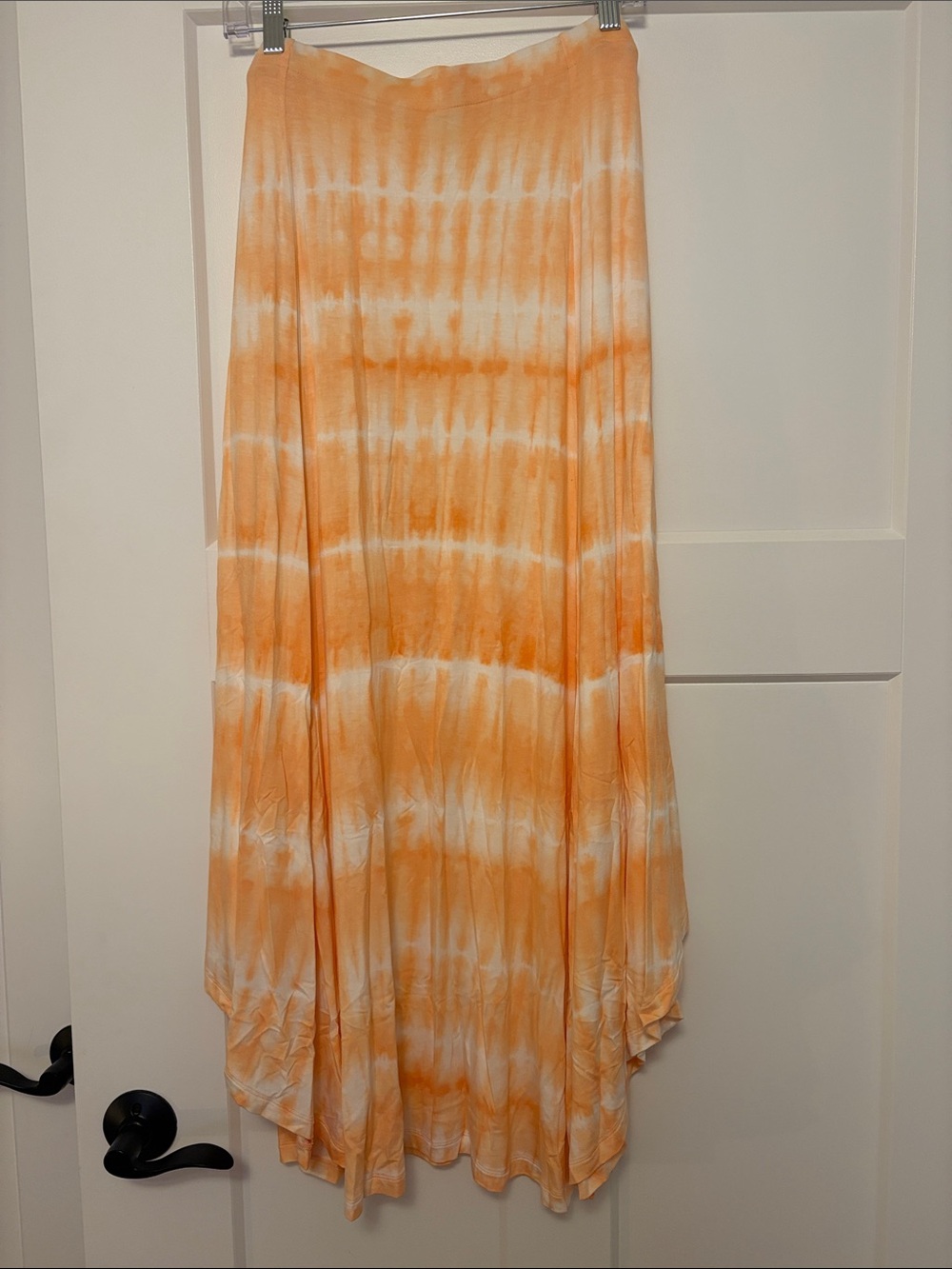 Chico's Orange and White Tie-Dye Maxi Skirt